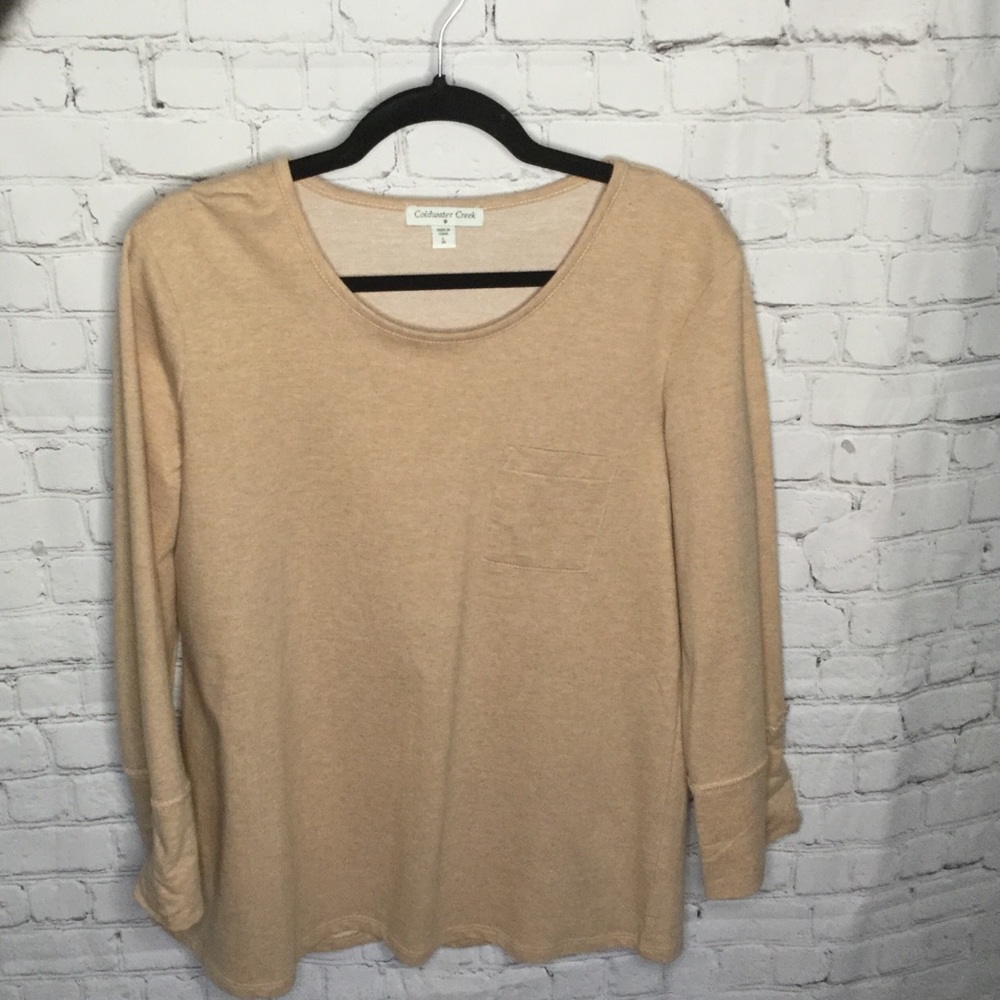 Coldwater Creek Long Sleeve Top NWOT – Dark Tan,NWOT  Medium Weight, Size L (14)